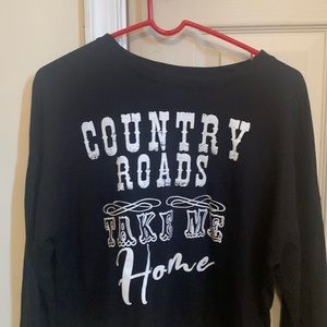 Country roads take me home cropped Long sleeve